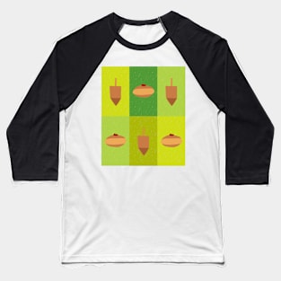 D&amp;D - Doughnuts and Dreidels Green Grid Baseball T-Shirt